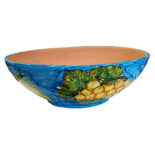 Vase bowl for plants fruit and Lemons. handpainted Vietri ceramic