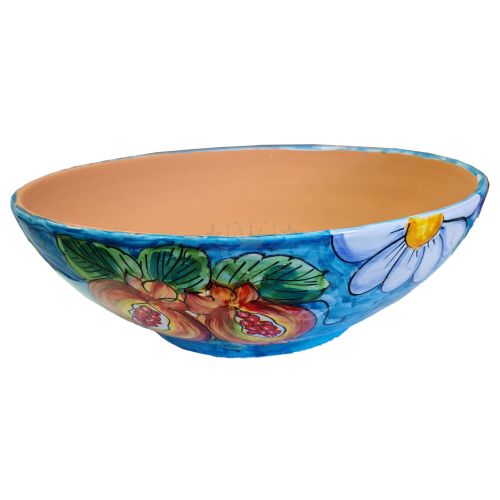 Vaso ciotola decoro Frutta e Limoni.  Ceramica di Vietri dipinto a mano.