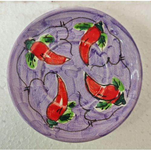 Coffee cup with saucer. Chili Line. Vietri ceramic. Hand-painted.