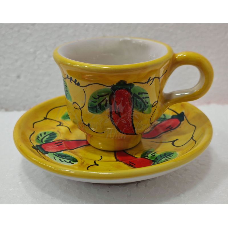 Coffee cup with saucer. Chili Line. Vietri...