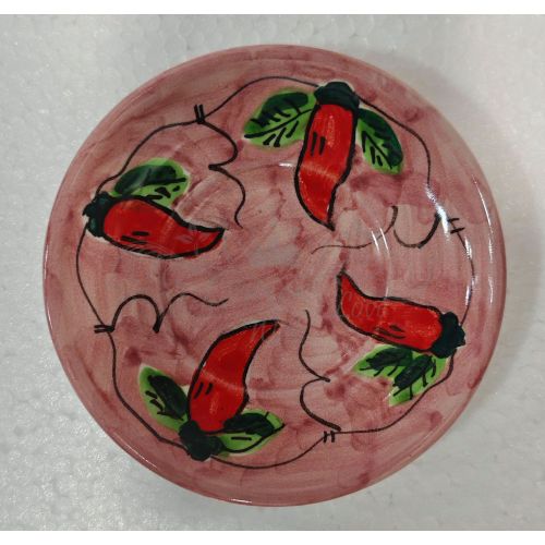 Coffee cup with saucer. Chili Line. Vietri ceramic. Hand-painted.