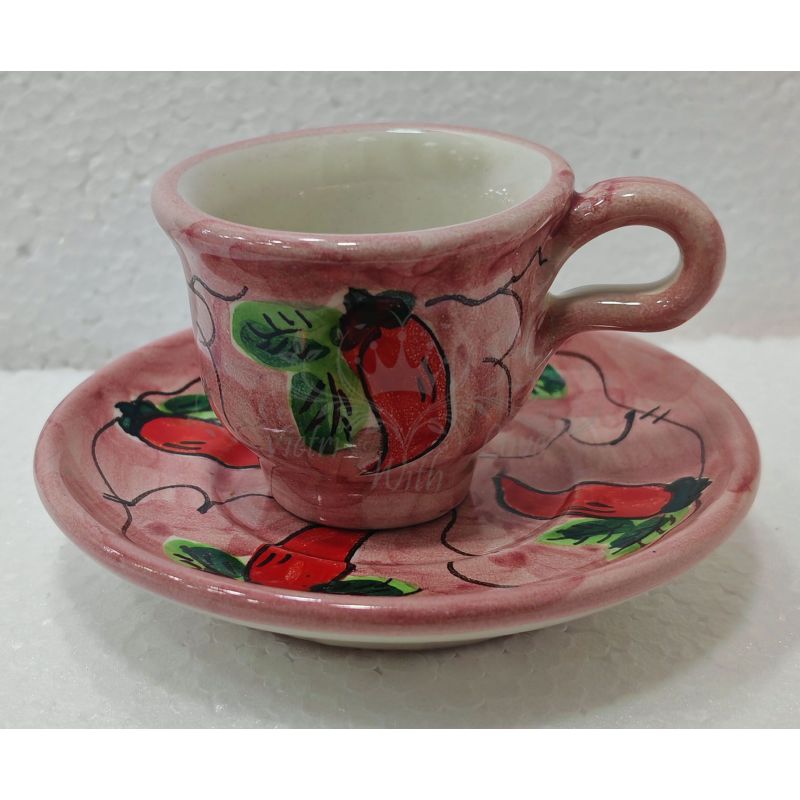 Coffee cup with saucer. Chili Line. Vietri...
