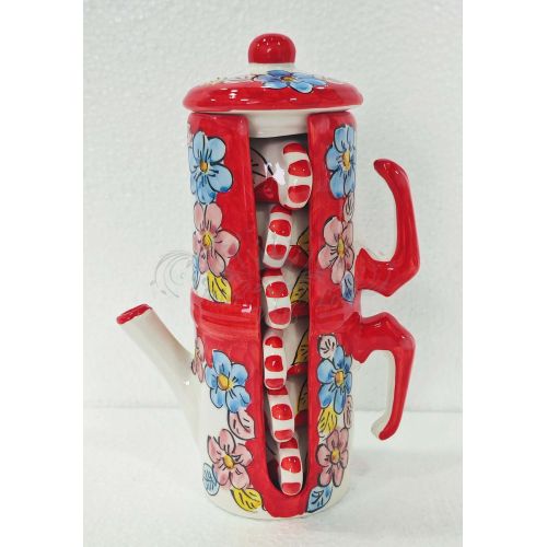 Coffee cup holder moka pot. Lemons and flowers line.... 2