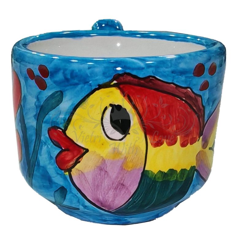 Tray with 6 coffee cups. Marine theme line....