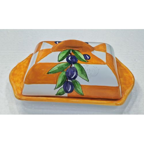 Butter/Cheese tray. Stripes and Olives line. Vietri... 2