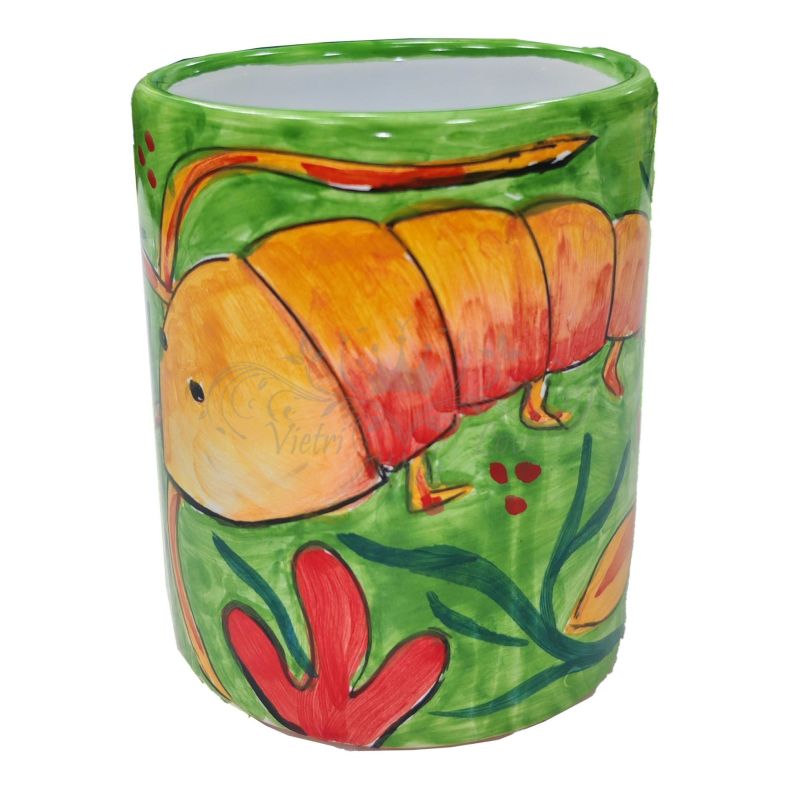 Glass. Marine Line. Vietri ceramic. Hand-painted.
