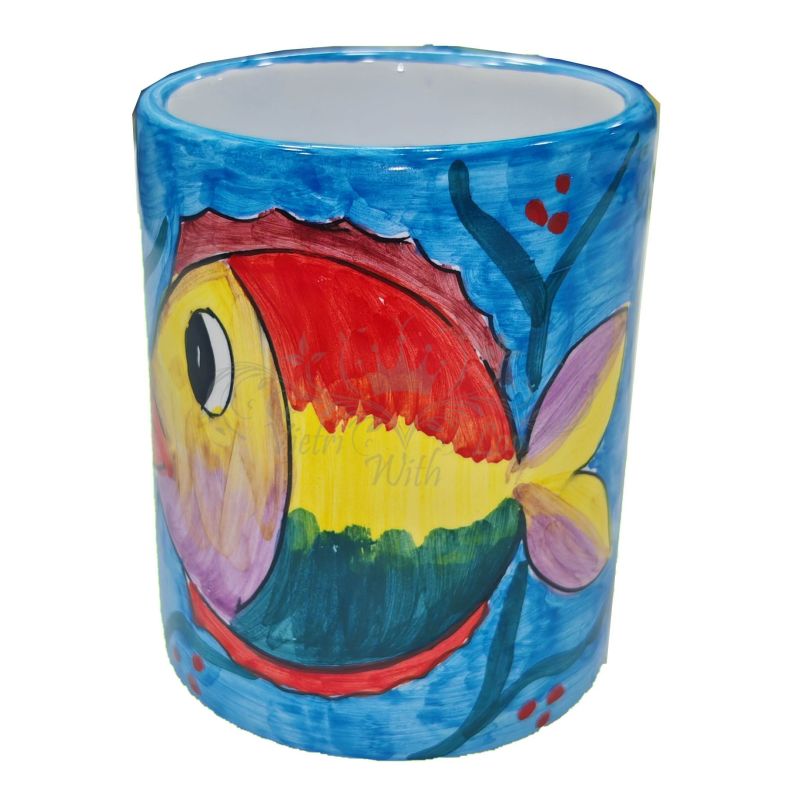 Bicchiere. Linea Marini. Ceramica di Vietri....