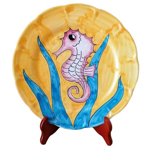 Plate. Sea line. Vietri ceramic, hand-painted – base,... 2