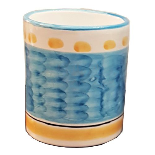Glas. Pinselstrich-Linie. Vietri-Keramik. Handbemalt.