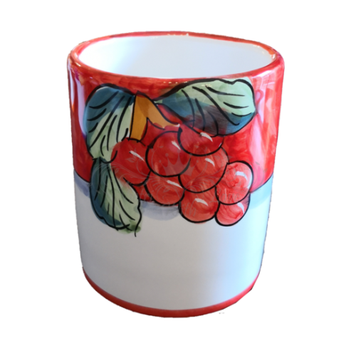 Vaso. Línea frutas. Cerámica vietrese. Pintado a mano