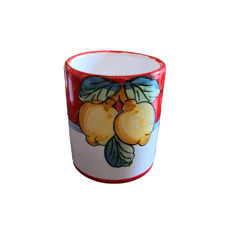 Vaso. Línea frutas. Cerámica vietrese. Pintado...