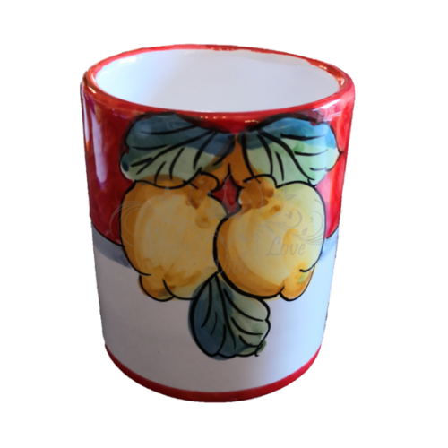 Glass. Fruit line. Vietri ceramics. Hand painted