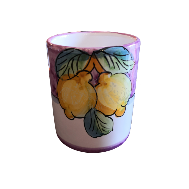 Bicchiere. Linea Frutta. Ceramica vietrese....