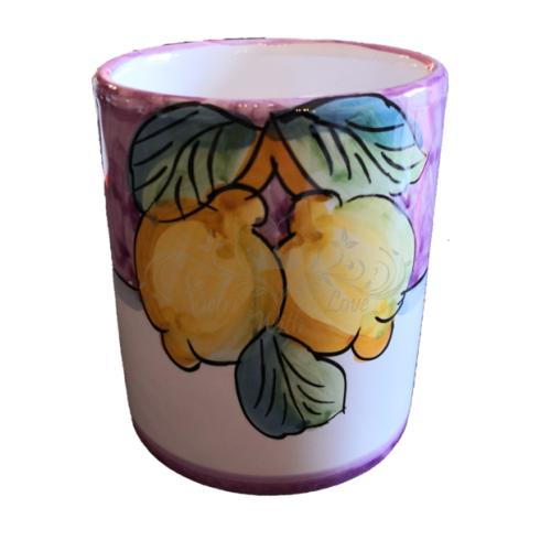 Glass. Fruit line. Vietri ceramics. Hand painted