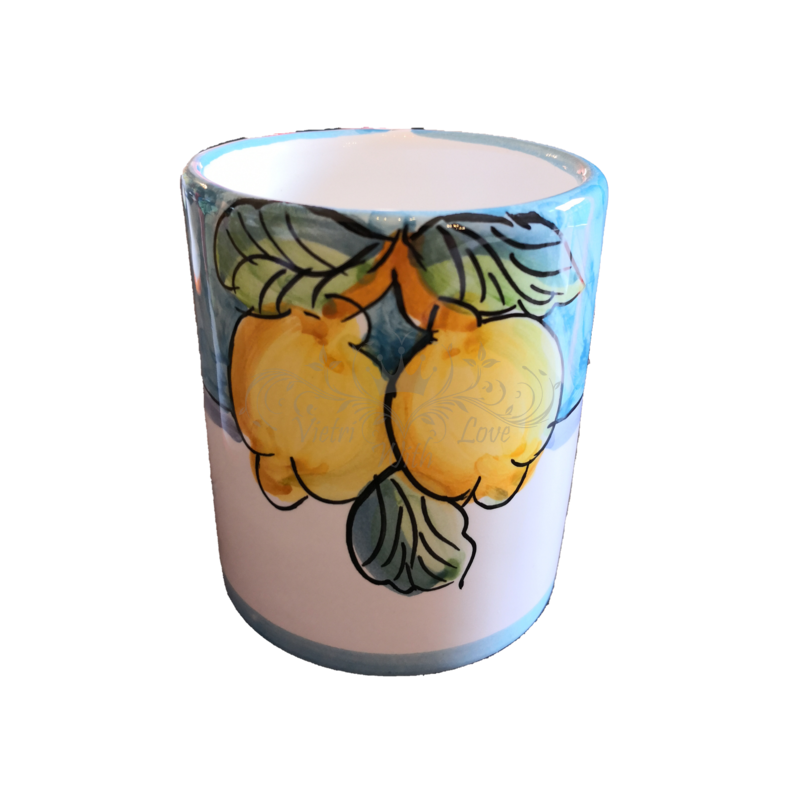 Vaso. Línea frutas. Cerámica vietrese. Pintado...