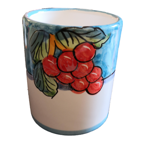 Glass. Fruit line. Vietri ceramics. Hand painted