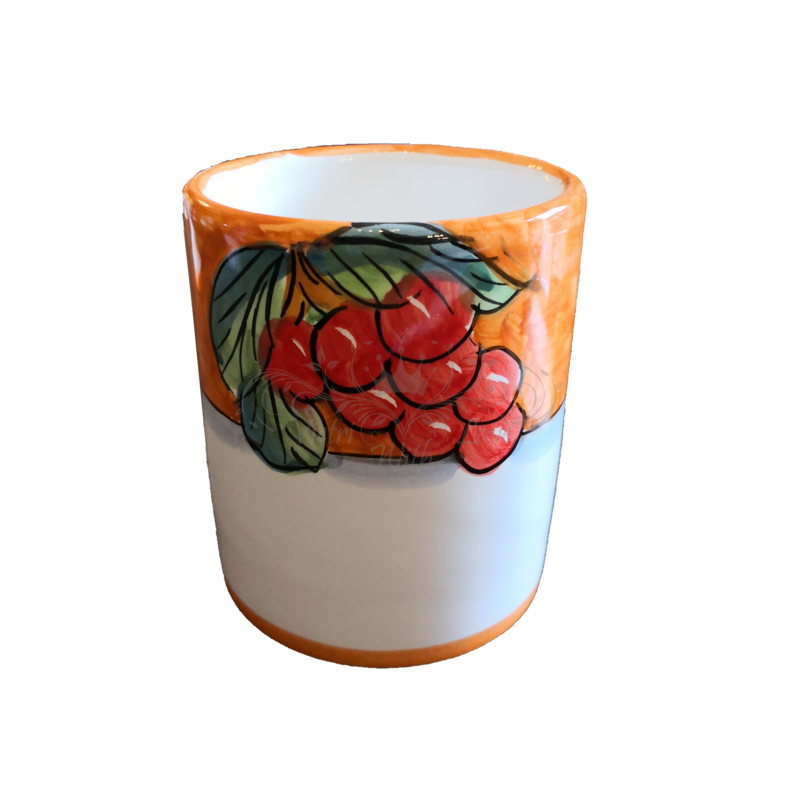 Glass. Fruit line. Vietri ceramics. Hand painted