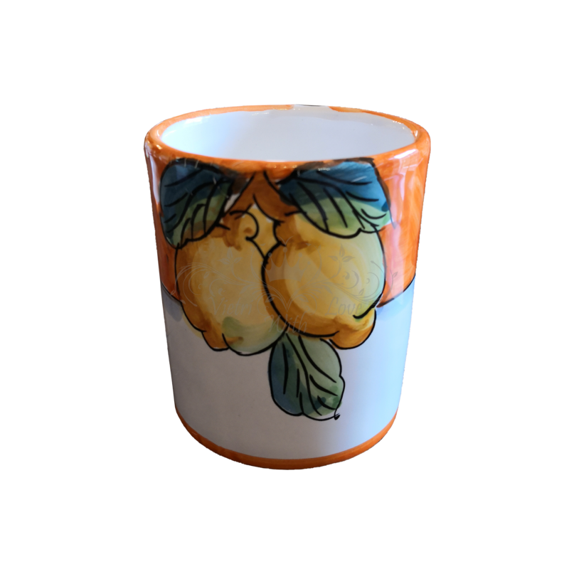 Vaso. Línea frutas. Cerámica vietrese. Pintado...