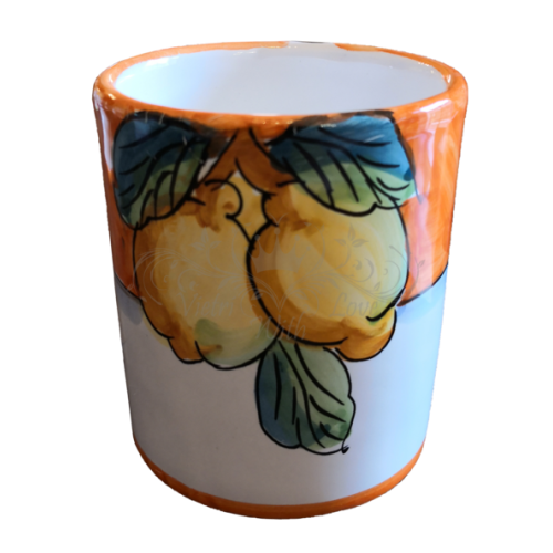 Glass. Fruit line. Vietri ceramics. Hand painted