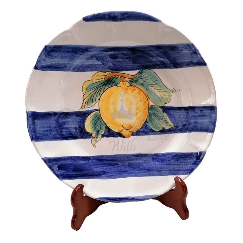 Plate. Stripes Line. Lemon Design. Vietri...