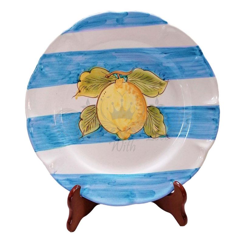 Plate. Stripes Collection. Lemon Design. Vietri...