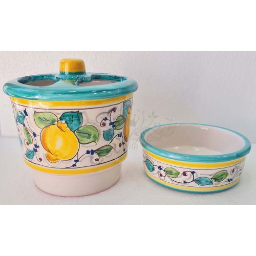 Cutlery Drainer. Baroque and Lemons Collection. Hand-Painted Vietri Ceramics.