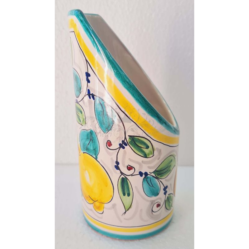 Glass Holder Lemon Line. Hand Painted Vietri...