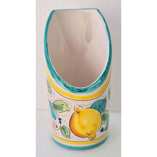 Glass Holder Lemon Line. Hand Painted Vietri Ceramics