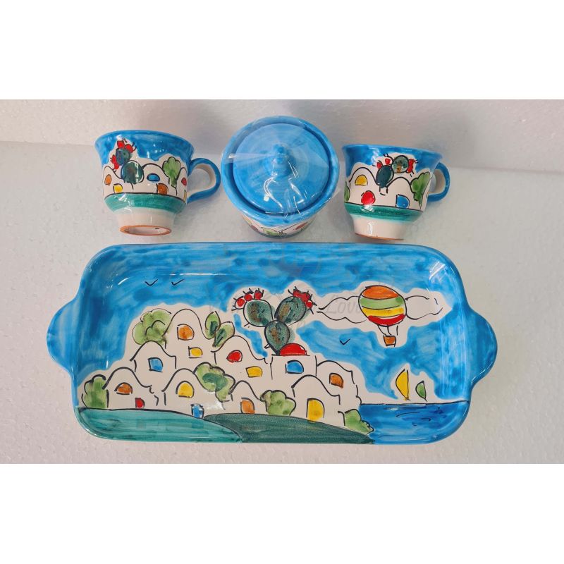 Set Tassen mit Zuckerdose mit Tablett Casette...