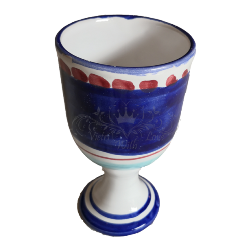 Goblet. Brushstroke Collection. Vietri Ceramics. Hand-painted.