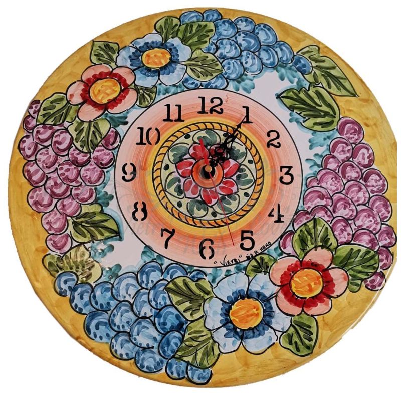 Wanduhr. Früchte-Linie. Vietri-Keramik....