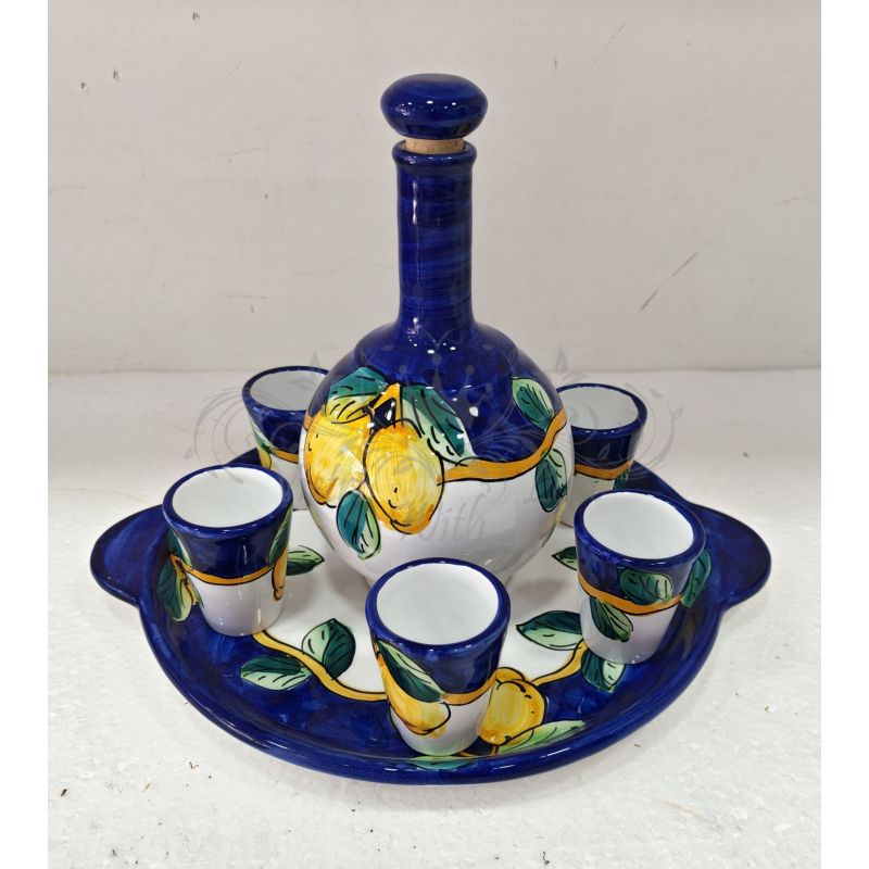 Set Limoncello. Bottiglia vassoio e 6...