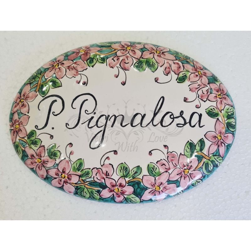 Placa ovalada personalizable. Cerámica de...