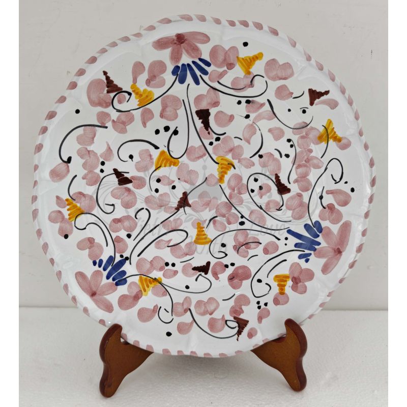 Teller mit Linie Kleine Blumen. Vietri Ceramics...