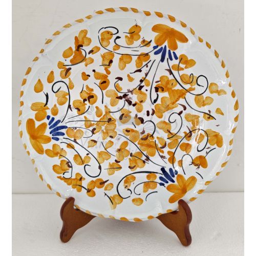 Teller mit Linie Kleine Blumen. Vietri Ceramics – Erhältlich als flacher, tiefer, Obst-/Dessert- oder Platzteller