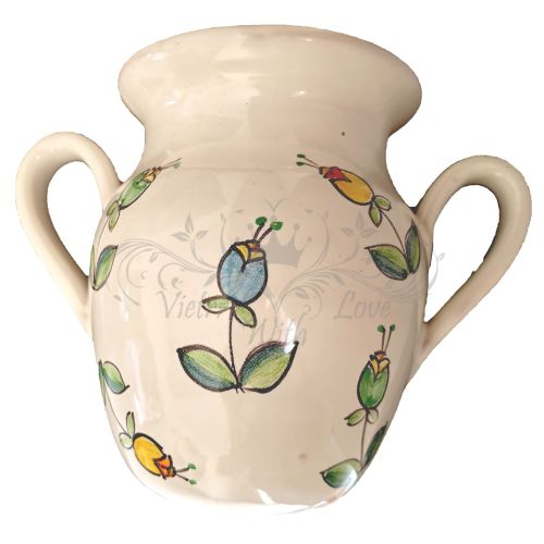 Wall Planter. Amphora. Plant Holder. Bell Flowers Collection. Vietri Ceramics. Hand Painted.