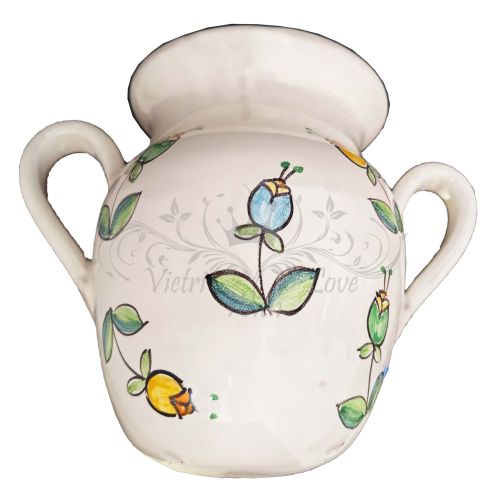 Wandpflanzgefäß. Amphore. Pflanzgefäß. Glockenblumen-Kollektion. Vietri-Keramik. Handbemalt.