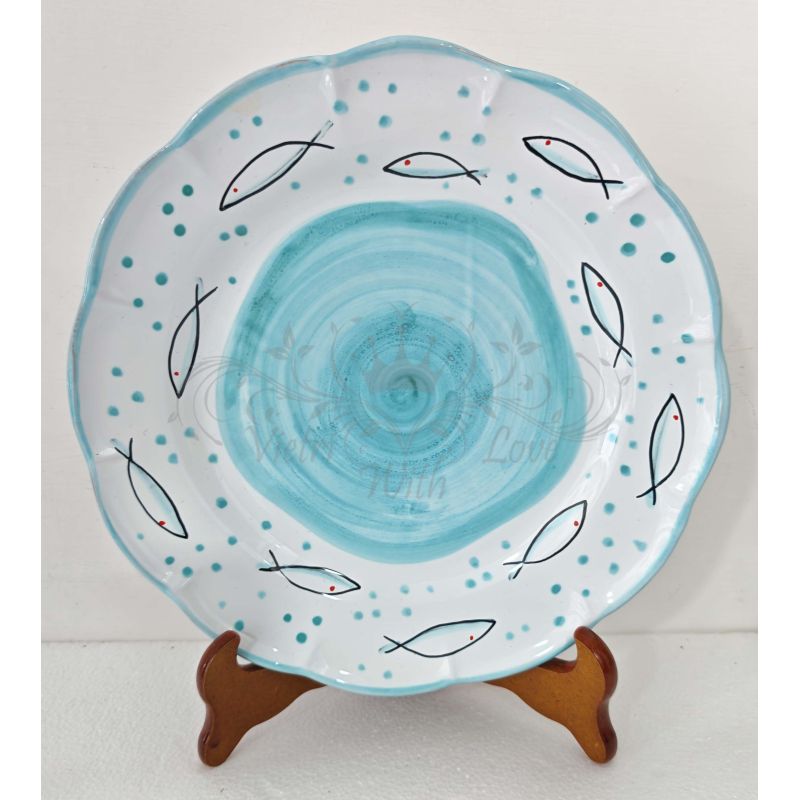 Plate. Marine Line. Stylized. Vietri Ceramic -...