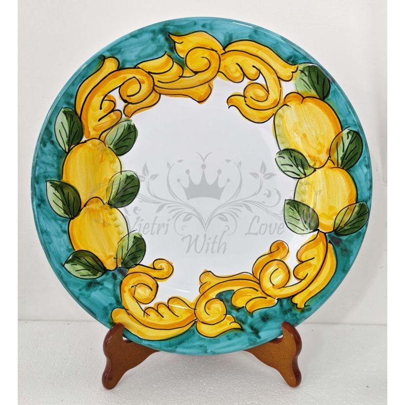 Assiette. Ligne Baroque et Citrons. Céramique...