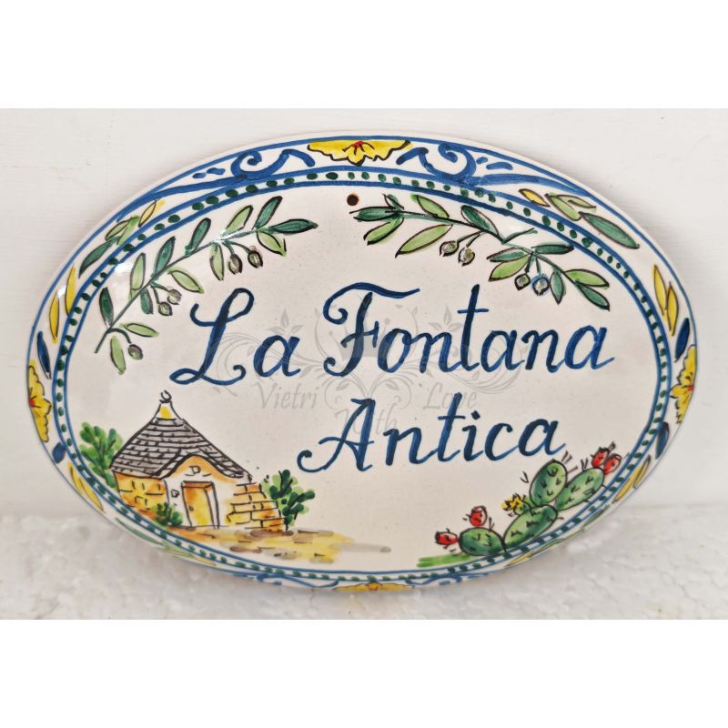 Customizable oval plaque. Vietri ceramic....