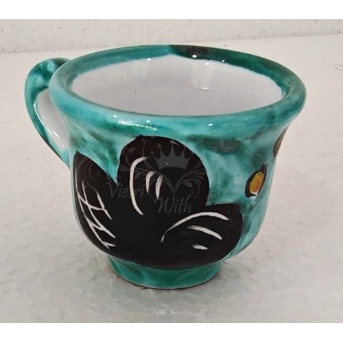 Tray with 12 cups. Sea line. Vietri ceramic. Hand-painted.