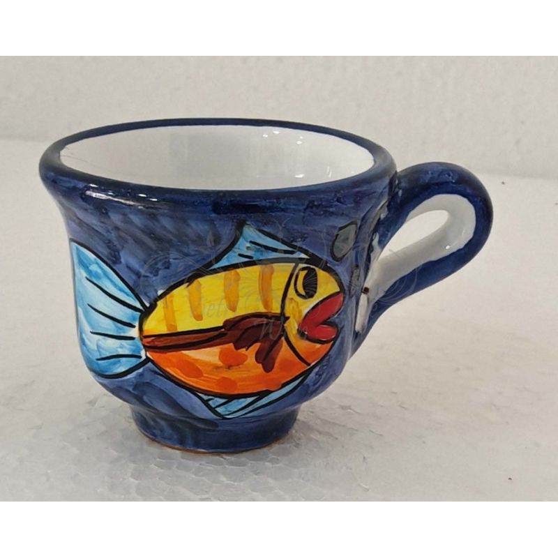 Tray with 12 cups. Sea line. Vietri ceramic....