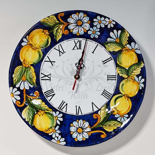 Orologio da parete. Limoni e Zagare. Ceramica di Vietri....