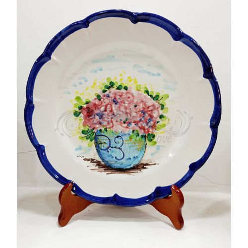 Plate. Spring Collection. Vietri ceramic. Hand-painted. Available dinner, soup, dessert or charger plate.