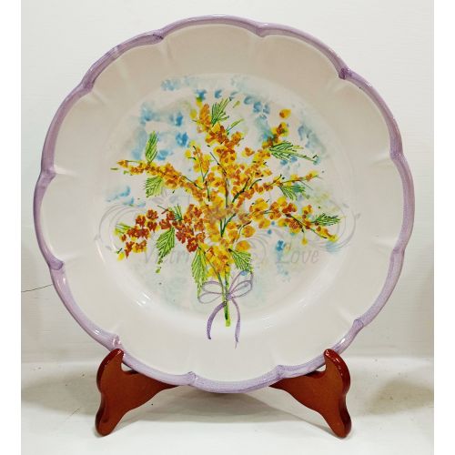 Plate. Spring Collection. Vietri ceramic. Hand-painted. Available dinner, soup, dessert or charger plate.
