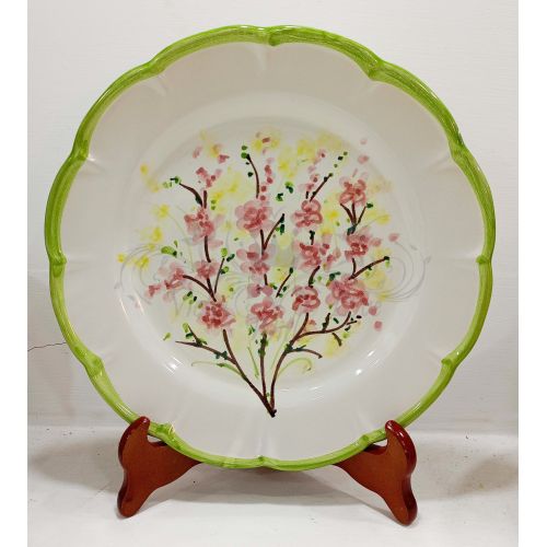 Plate. Spring Collection. Vietri ceramic. Hand-painted. Available dinner, soup, dessert or charger plate.