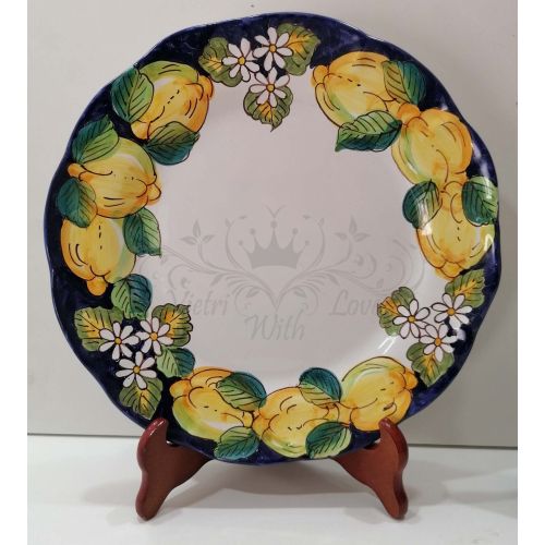 Piatto. Linea Top. Limoni e Zagare. Ceramica di vietri. Disponibile piano, fondo, frutta/dolce o sottopiatto