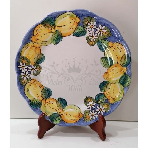 Teller. Top-Linie. Zitronen und Orangenblüten. Vietri-Keramik. Erhältlich als Speise-, Suppen-, Dessert- oder Platzteller.