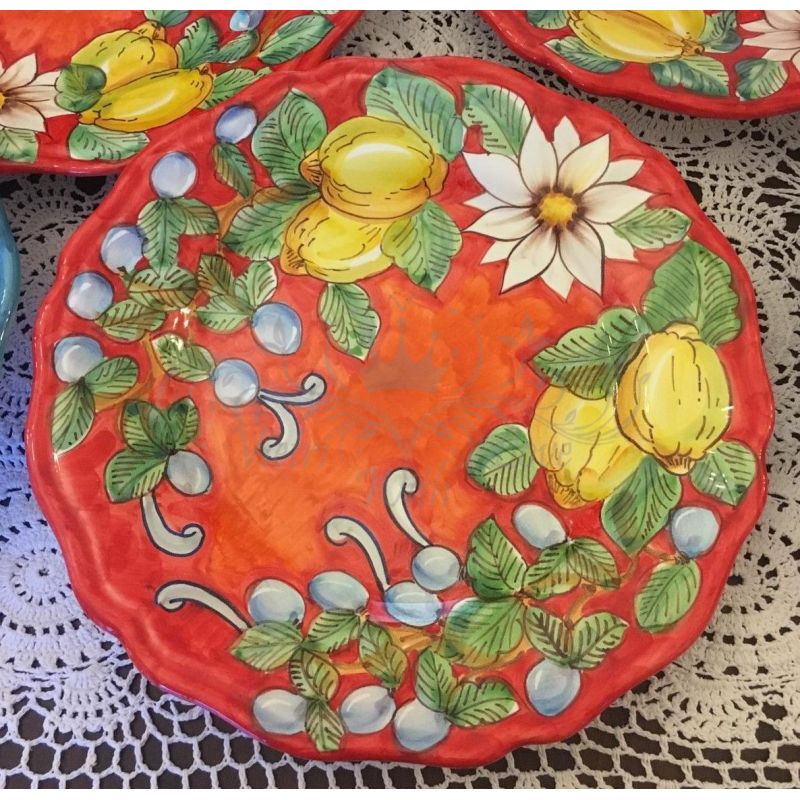 Teller. Top-Linie. Blumen-und-Zitronen-Dekor....
