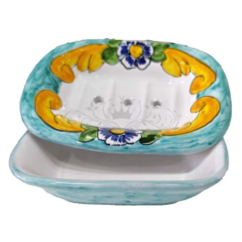 Seifenschale. Barock-Kollektion. Handbemalte Keramik aus Vietri.